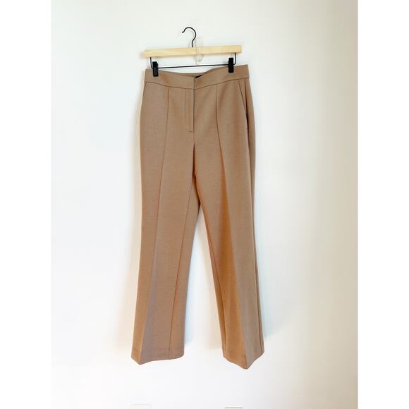 NWOT Ann Taylor Pintucked trouser pant in double knit Tan Brown 6 - Picture 2 of 4